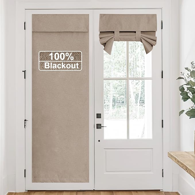 RYB HOME Linen Door Window Curtains W30 x L69, 1 Panel by RYBHOME
