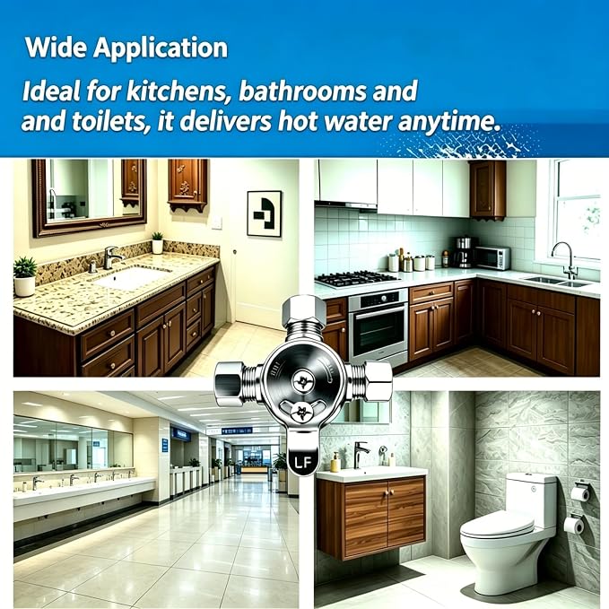 Mechanical Water Mixing Valve, 3/8" Compression Hot & Cold Mixer - Image 6