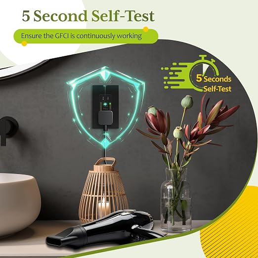 TG GFCI Outlet 15 Amp, Electrical Tamper-Resistant Receptacle, Self-Test | - Image 2