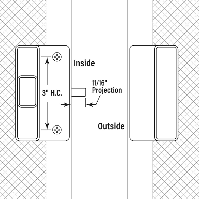 Prime-Line A 177 Sliding Screen Door Latch and Pull, 3 in. Hole Center - Image 4