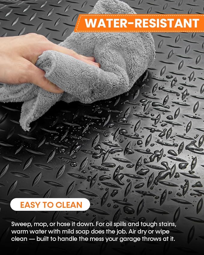SEAL 4 x 20 FT Premium Garage Floor Mat, Solid 2.8mm Thick Lay-Flat Black - Image 5