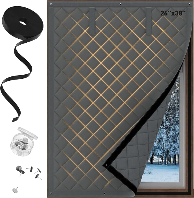Thermal Insulated Window Cover, Curtain Size 26 x 38 Inch, Heavy Duty Dense by AGHITG