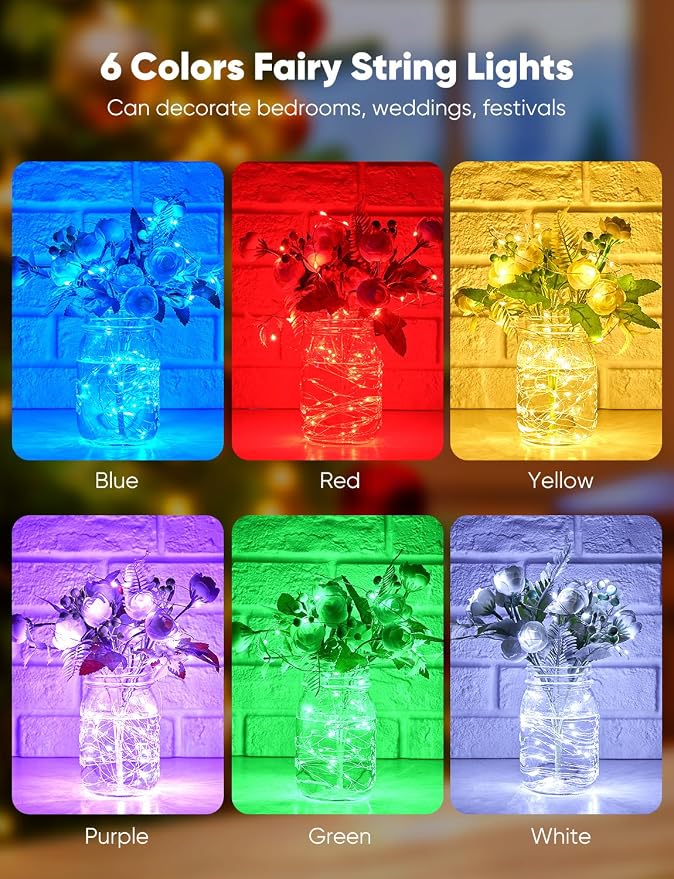 Brightown 12 Pack Multi Color Led Fairy Lights Battery Operated String Lights - Image 3