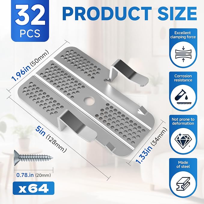32 Pack Drywall Repair Clips, 64 Screws - Image 2