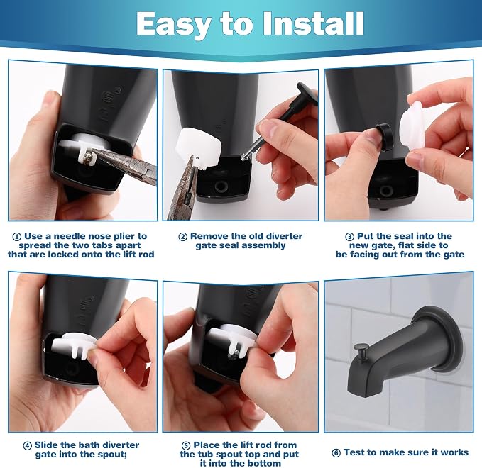 Enhon 2 Set Tub Spout Diverter Repair Kit | Includes 2 x Diverter Valve Stems - Image 7