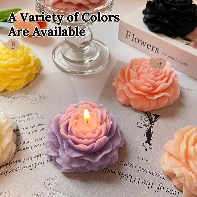 Purple Peony Flower Shape Candles - Image 5