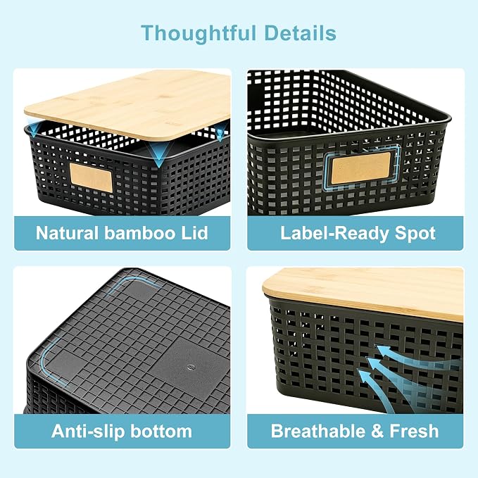 4 Pack Plastic Storage Bins - Image 8