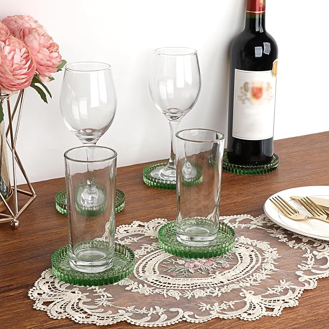 Modern Clear Coaster Set of 5- Glass Coasters - Image 2