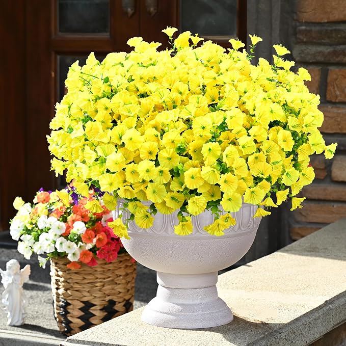 24 Bundles Artificial Flowers for Outdoors Faux Plants Outdoor, UV Resistant - Image 2