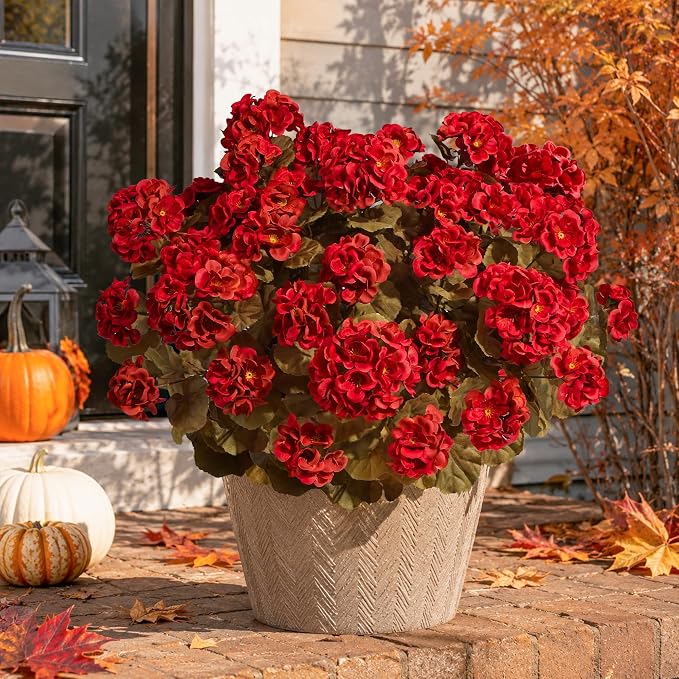 Fake Geraniums Artificial Flowers - Image 3