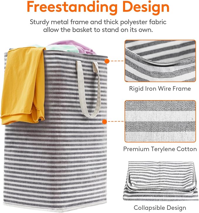 Lifewit 6 Pack Laundry Basket 80L Each, Collapsible Clothes Hamper - Image 2