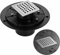4" Brushed Silver Shower Drain, Square Shower Floor Drain by LIVIGLOW