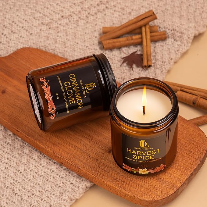 DL DREAMY DEWLA Fall Candle, Cinnamon Clove Scented - Image 6