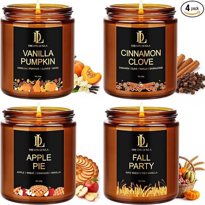 DL DREAMY DEWLA Fall Candles Set by DLDREAMYDEWLA