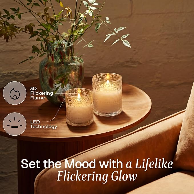 Dotted Glass Flameless Candles - Image 2