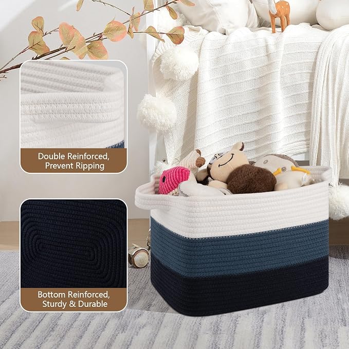 OIASKET Storage Basket for Organizing, Woven Baskets for Storage, Rectangle - Image 3
