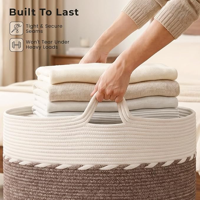 OIAHOMY 90L Extra Large Blanket Basket - Image 7