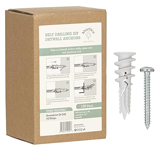 Reinforced Nylon 66 Drywall Repair Anchors - 90lb by MorticeandTenon