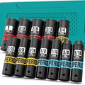 12 Piece 3/8" Drive Impact Socket Set, 5/16"- 1" Deep Socket, 6 Point, by Aiourx