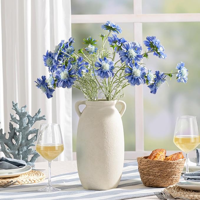 Dobbyby Ceramic Flower Vase 12 inch Farmhouse Rustic Vase Decorative Pottery - Image 6