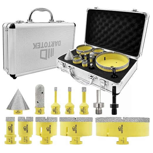 Diamond Core Drill Bits Set 12PCS by DARTOTEK