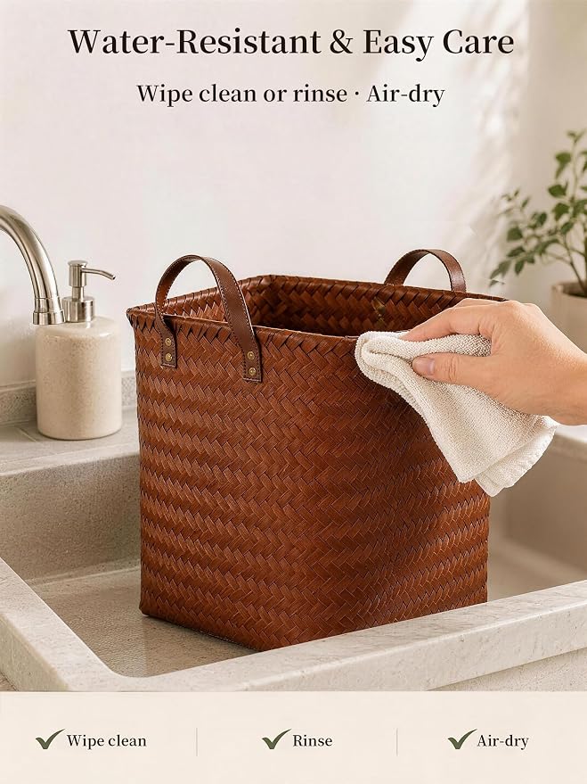 Wicker Storage Baskets, 4 Pack Woven Baskets - Image 7