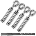 4 Pack 1/4" X 3-1/2" Expansion Eye Bolt, Concrete Eyebolt Anchors, Heavy Duty by Unknown