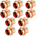 Therwen 10 Pcs 1/2-inch Copper Pipe Press Fittings, 90 Degree Elbow Coupling by Therwen