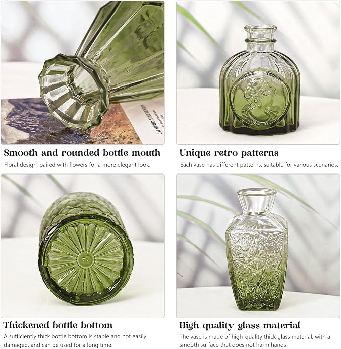 Set of 12 Glass Bud Vase Set, Small Vintage Clear Flower Vase Centerpieces - Image 4