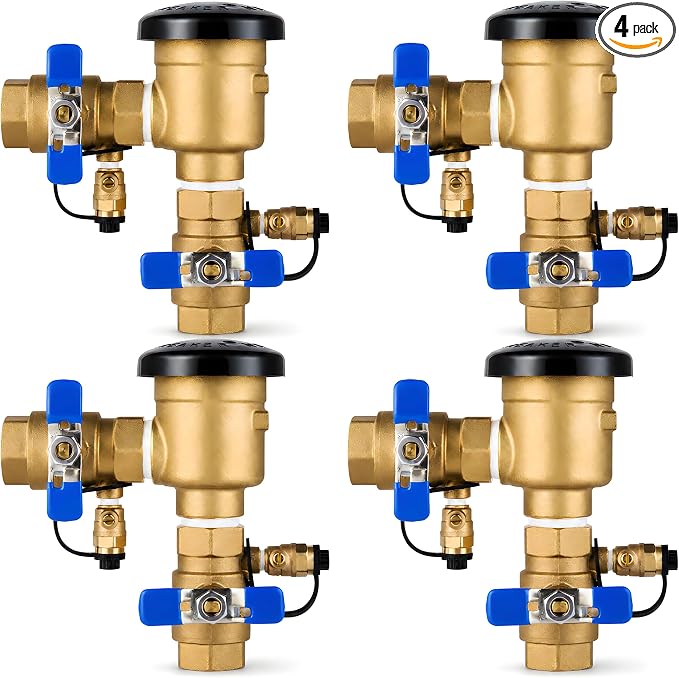 4 Pack 3/4 Inch Backflow Preventer, Pressure Vacuum Breaker Assembly, Heavy by YEE