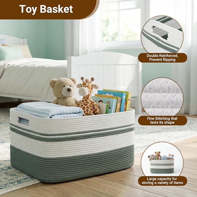 75L Large Blanket Basket, Laundry Hamper - Image 5