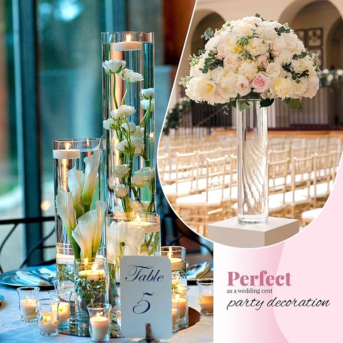 12Pack Glass Cylinder Vases for Centerpieces - Image 7
