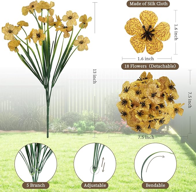 ColoPlay 24 Bundles Yellow Artificial Flowers - Image 2