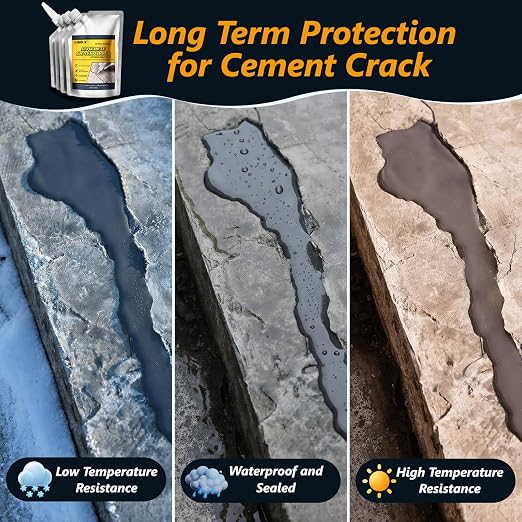 Concrete Crack Filler, 5 LB High Elasticity Cement Crack Filler, Self-Leveling - Image 4