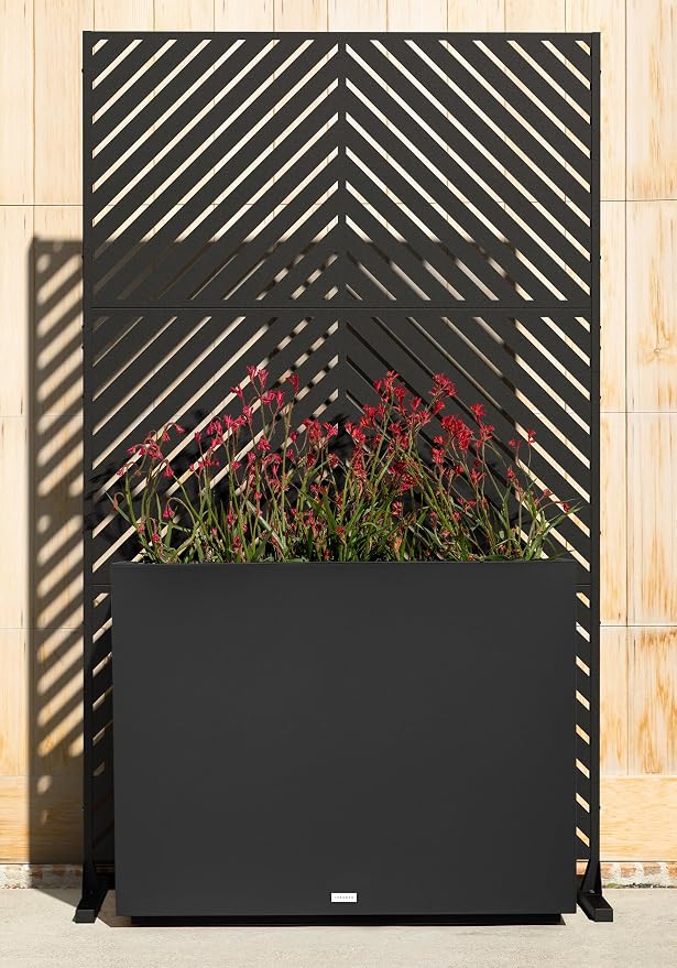 Veradek Block Series Span Planter + Arrow Privacy Screen Set, Balcony or Garden - Image 7