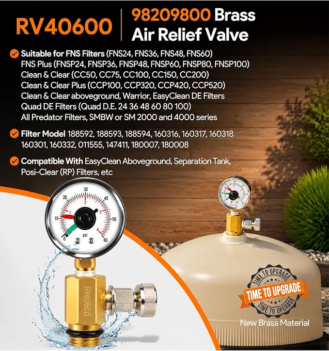 RV40600 98209800 Brass Air Relief Valve - Image 2