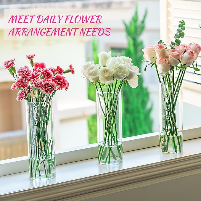 7pcs Glass Cylinder Vases for Centerpieces - Image 7