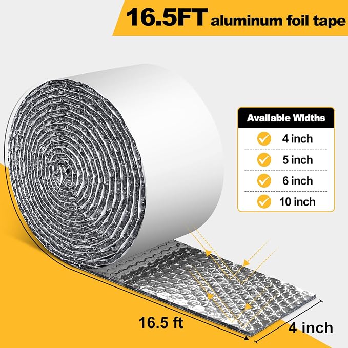 Double Bubble Reflective Foil Insulation Tape, Self-Adhesive Ac Pipe Insulation - Image 2