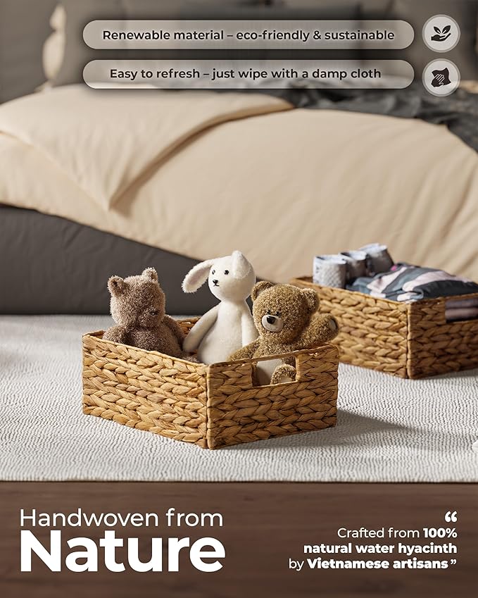 Bluewest Water Hyacinth Storage Baskets, Woven Bins - Image 2
