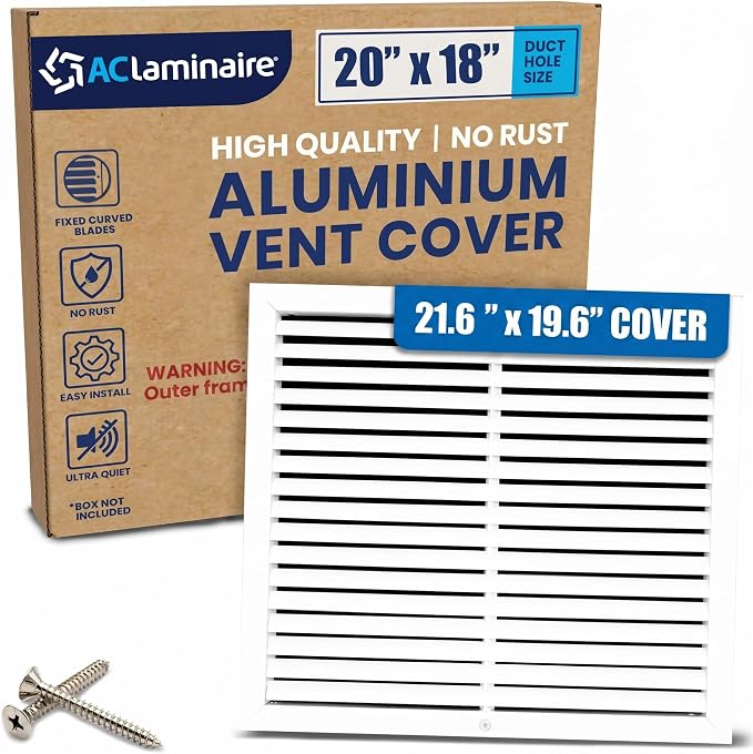20x18 Aluminum Wall Ceiling Air Return Vent Cover HVAC Rustproof Grille by ACLAMINAIRE