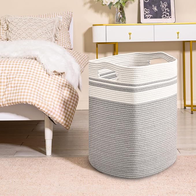 ICERZCZ 78L Laundry Hamper, Woven Rope Tall Laundry Basket - Image 6