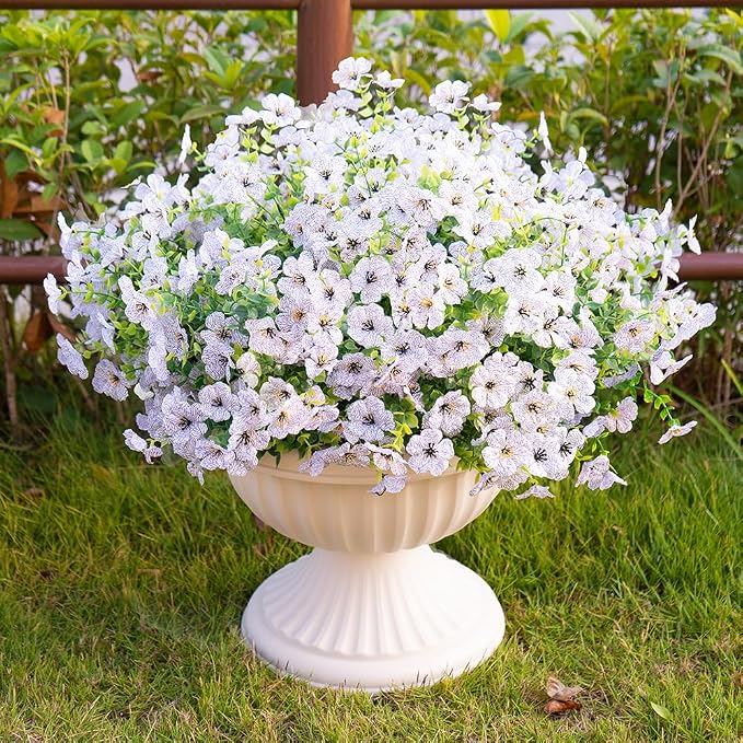 Artificial Fake Flowers Plants for Outdoors Spring Summer Decoration, Faux by Digtecno