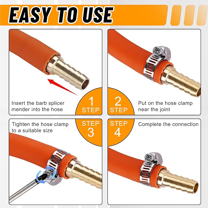 26PCS Brass Hose Barb Fittings Splicer Mender Kit - Image 5