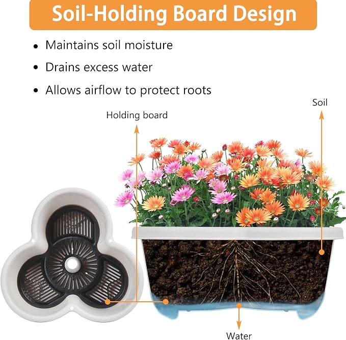 VECELO 5 Tier Vertical Garden Planter, Self Watering Stackable Planters - Image 4