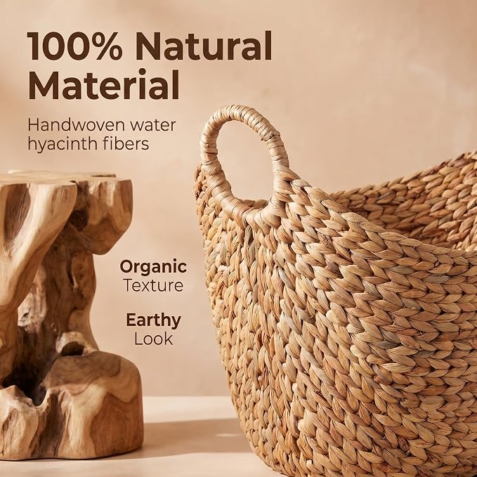 Extra Large Water Hyacinth Woven Storage Basket – Boat-Shaped - Image 3