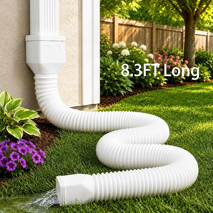 Extra 8.3ft Long Gutter Downspout Extensions Flexible, Down Spout Drain Extender - Image 7