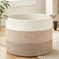 Artfeel 40L Large Cotton Rope Basket, Decorative Woven Blanket Storage by Artfeel