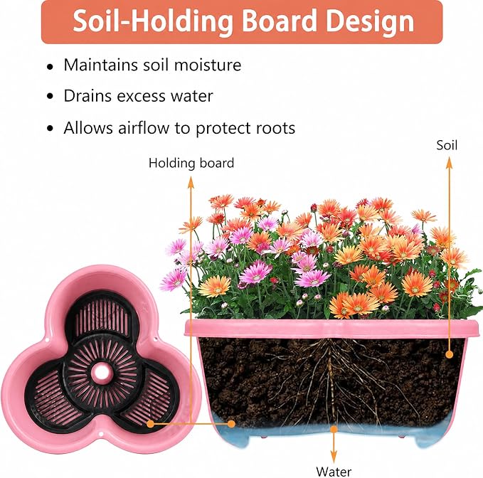 VECELO 7 Tier Vertical Garden Planter, Self Watering Stackable Planters - Image 5