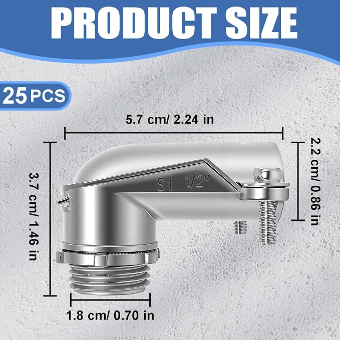 25 Pcs 90° Squeeze MC Connectors - Image 2