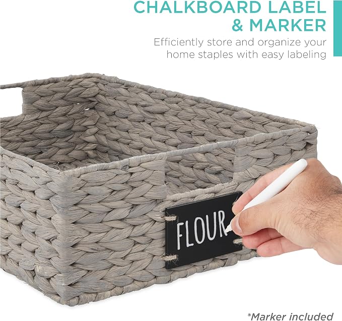 Best Choice Products Set of 4 16x12in Large Water Hyacinth Pantry Baskets - Image 2
